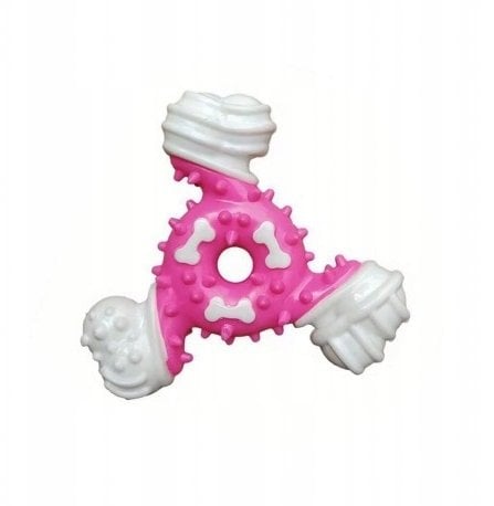 Barry King, zabawka dla psa, zabawa dla zwierząt, gryzak, 3 kości, różowy, TPR, 11.5 cm