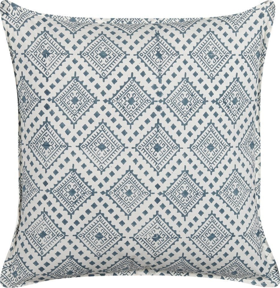 Beliani Bawełniana poduszka dekoracyjna w orientalny wzór 45 x 45 cm niebieska z białym CORDATA!