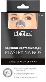 Lbiotica Głęboko oczyszczające plastry na nos z węglem drzewnym 3 sztuki