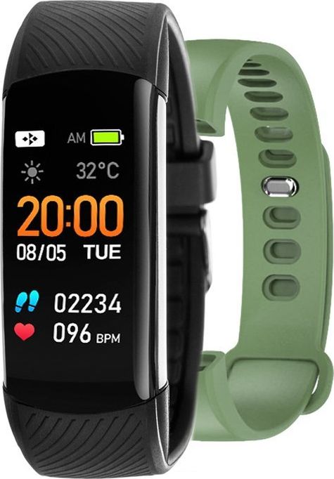 Smartband Rubicon RNCE59 Czarny + Zielony Pasek