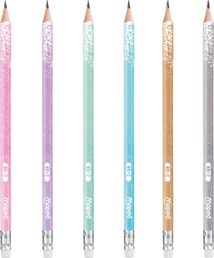Maped Ołówek z gumką Glitter brokat HB (12szt)
