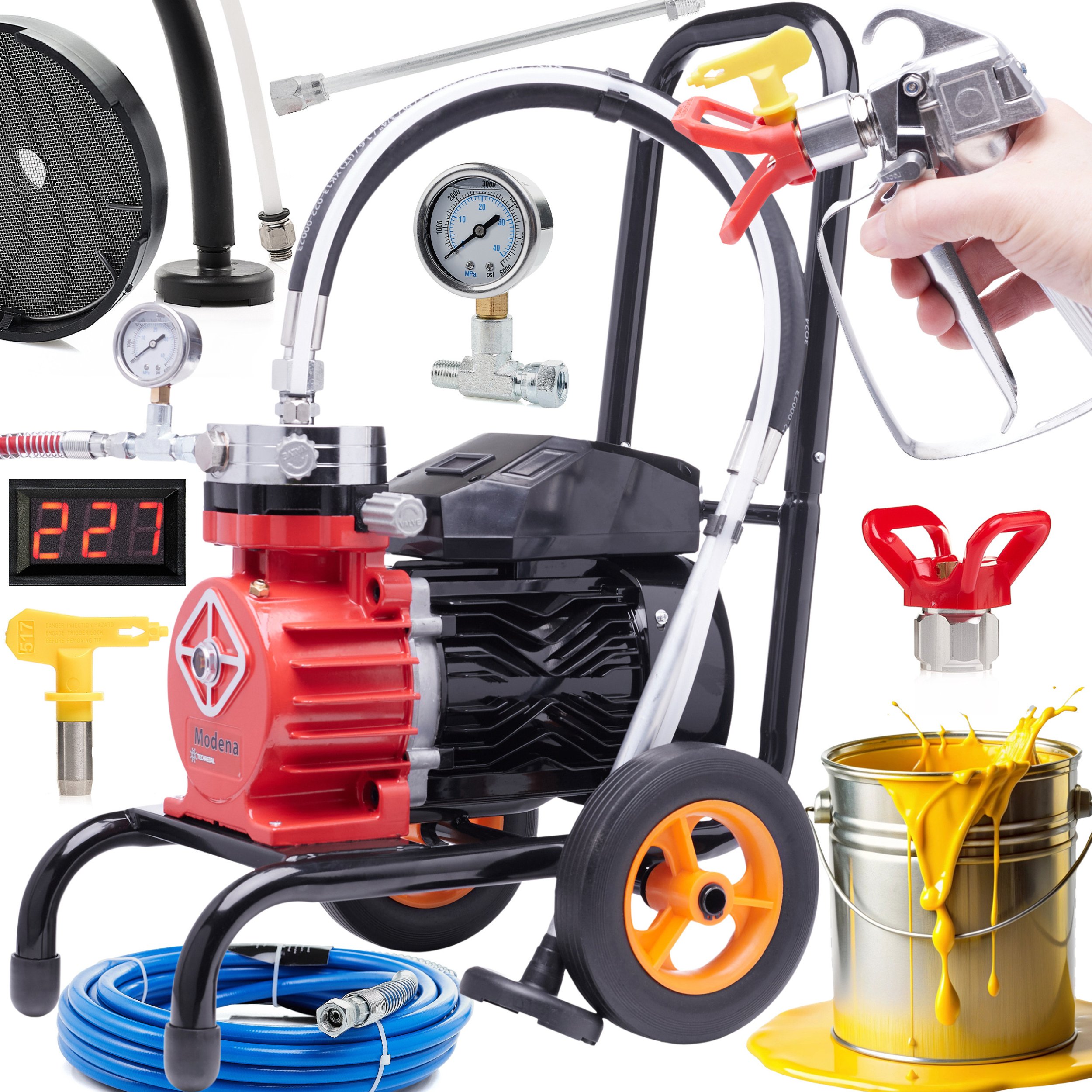 Profesjonalny Agregat Malarski do Malowania 18L/min 3500W Pistolet Lanca 8m