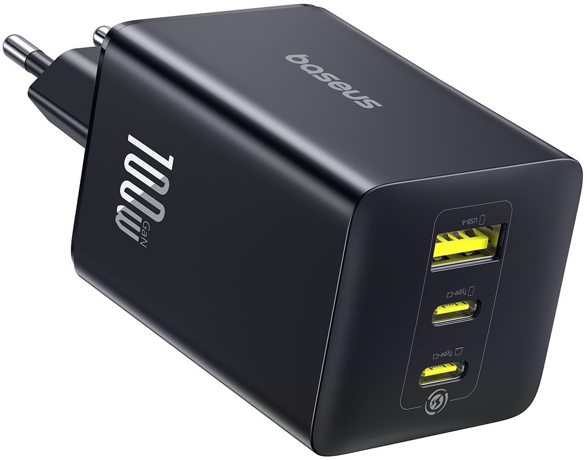 Ładowarka Baseus Ładowarka sieciowa EnerFill FE11 100W 2 x USB-C + USB-A - czarna