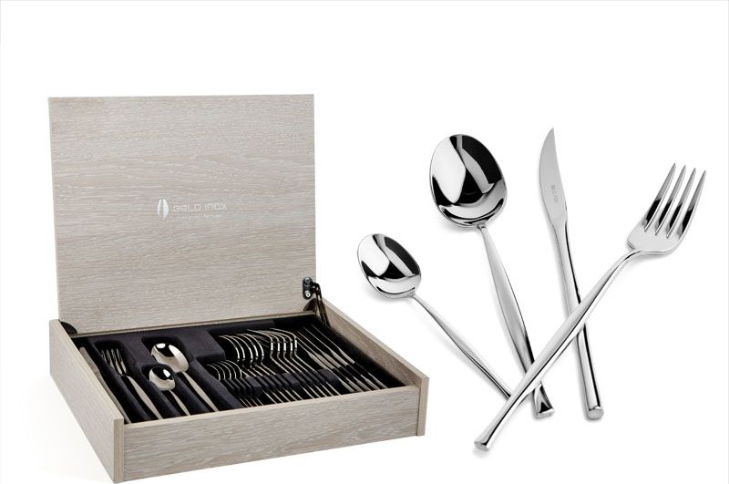 Belo Inox Sztućce Luna 6/24 w kasecie drewnianej