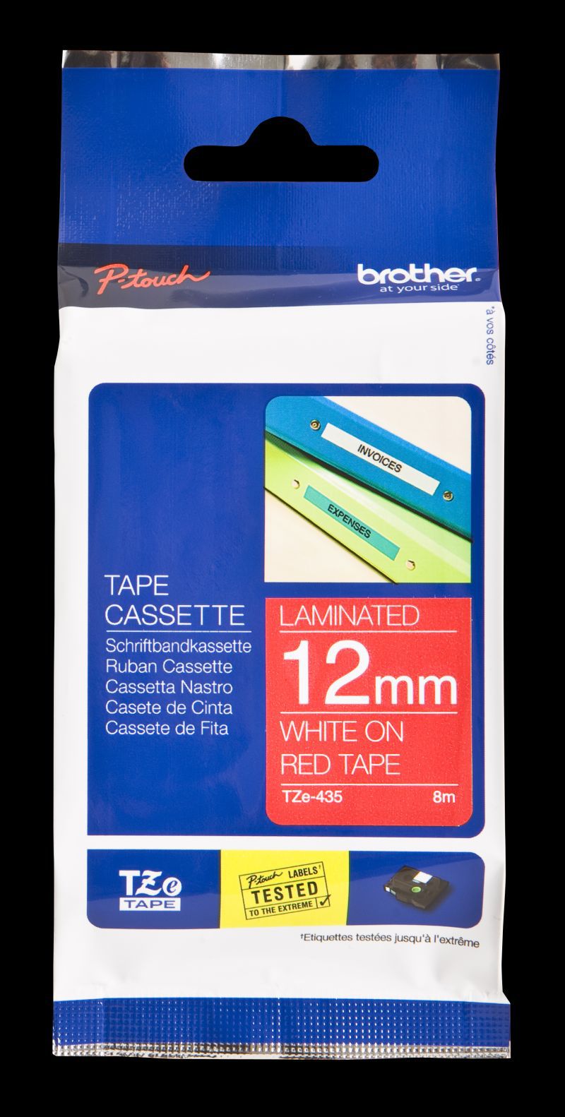 Brother taśma TZ-435 (white on red)