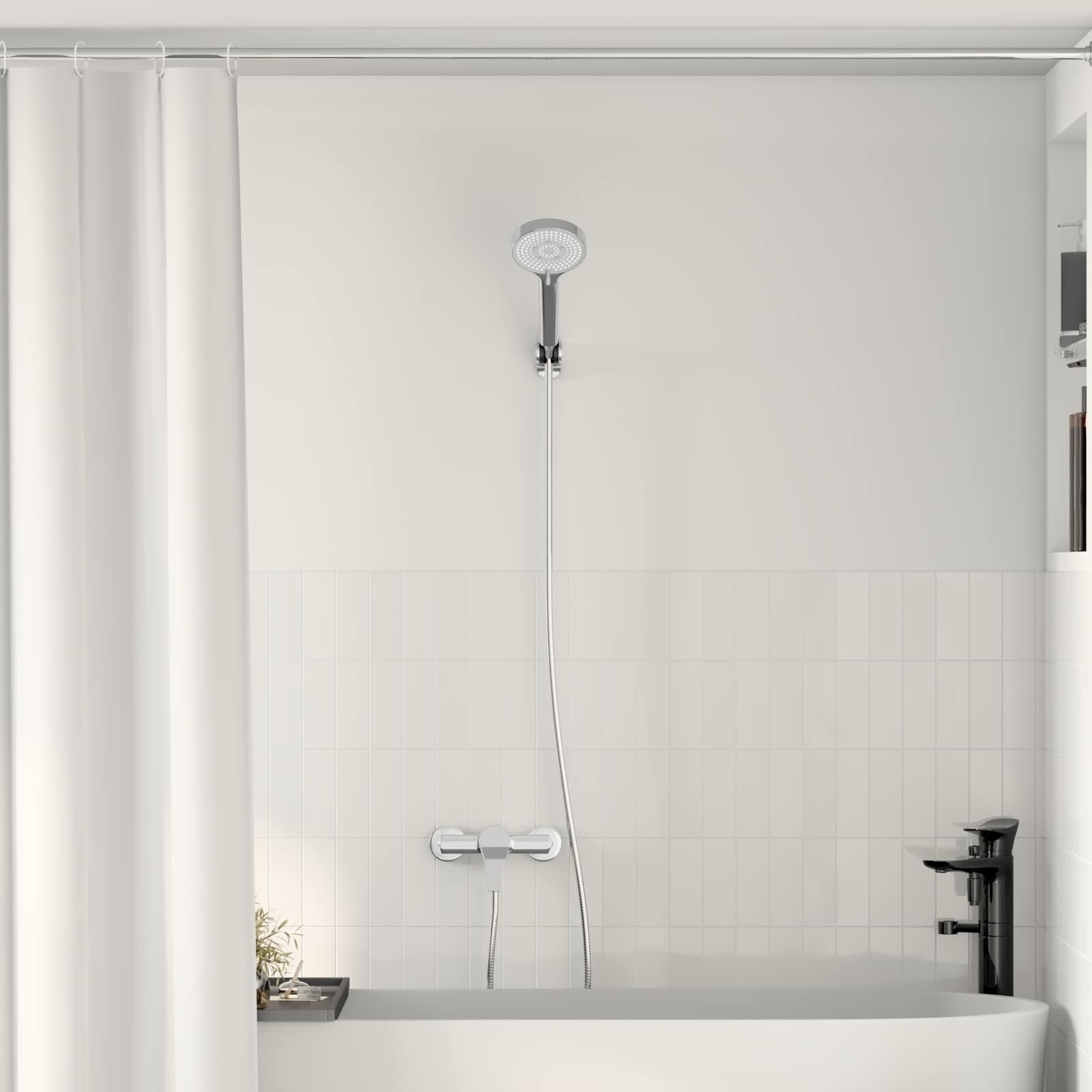 Zestaw prysznicowy vidaXL Zestaw Główicy Prysznicowej chrom G 1 / 2 cala Mosiądz