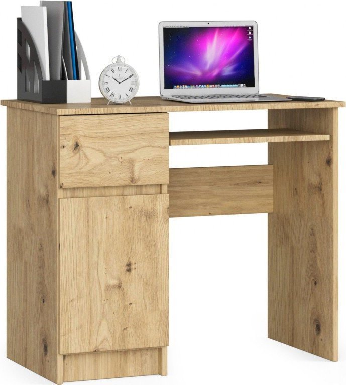 Biurko Fabryka Mebli Akord Biurko komputerowe 90 cm Piksel lewe - dąb artisan