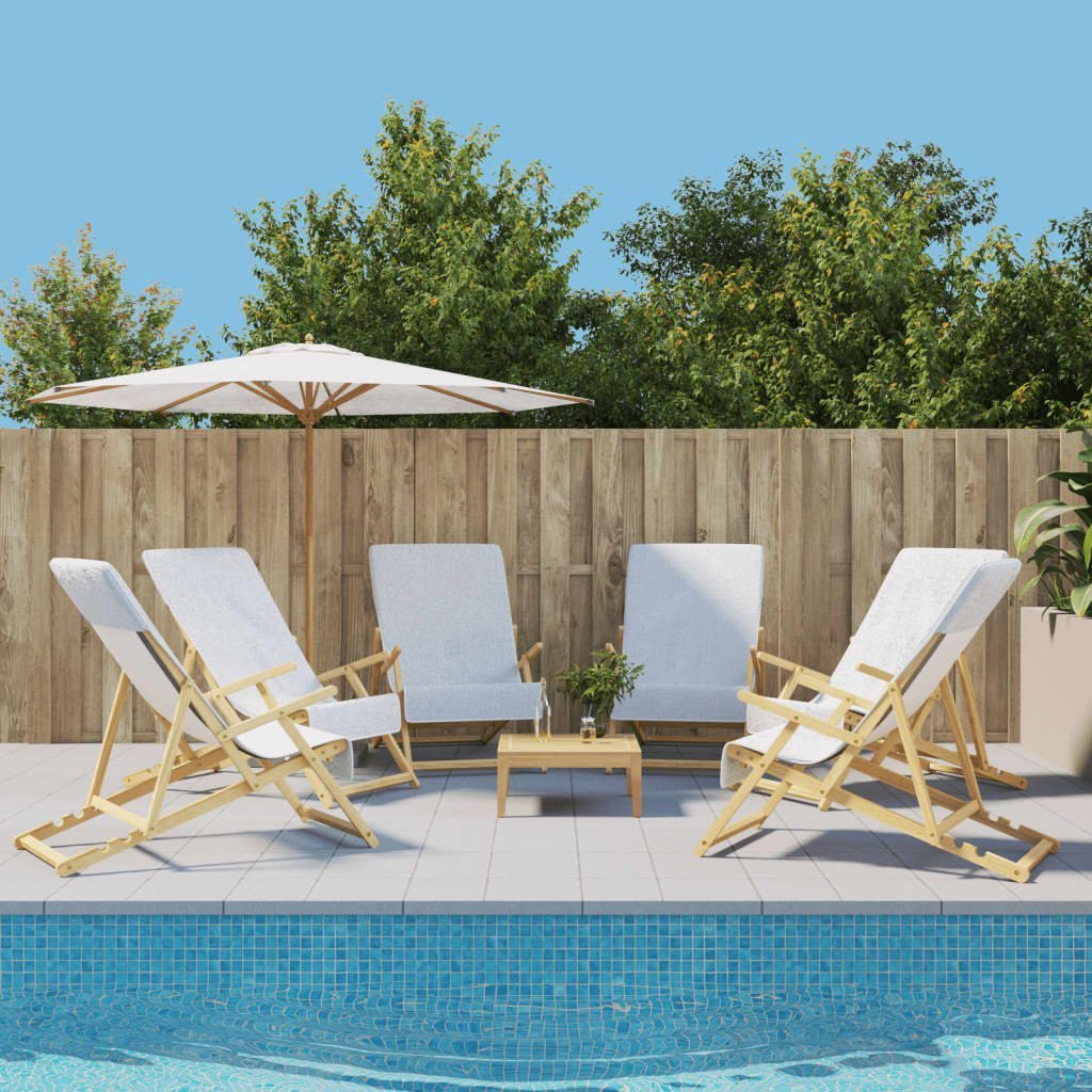 vidaXL Ręczniki plażowe, 6 szt., białe, 60x135 cm, tkanina, 400 g/m