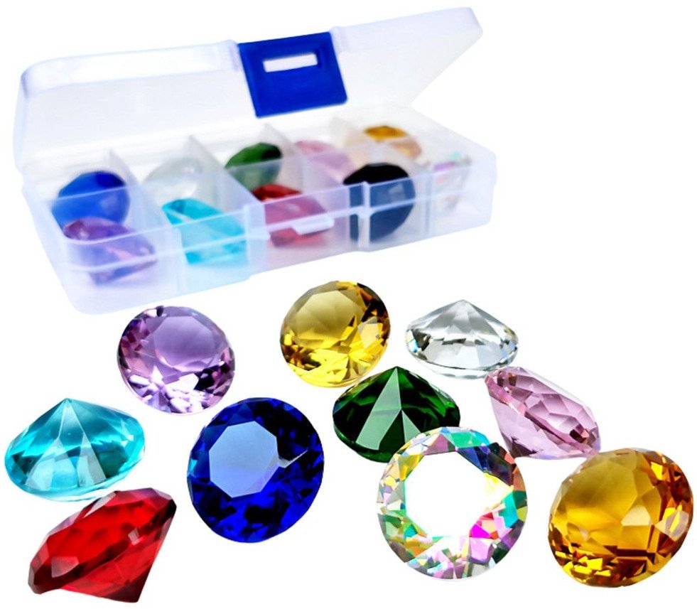 Zestaw Kolorowe Diamenty Dekoracyjne Do Zabawy W Pudełku 10 szt.