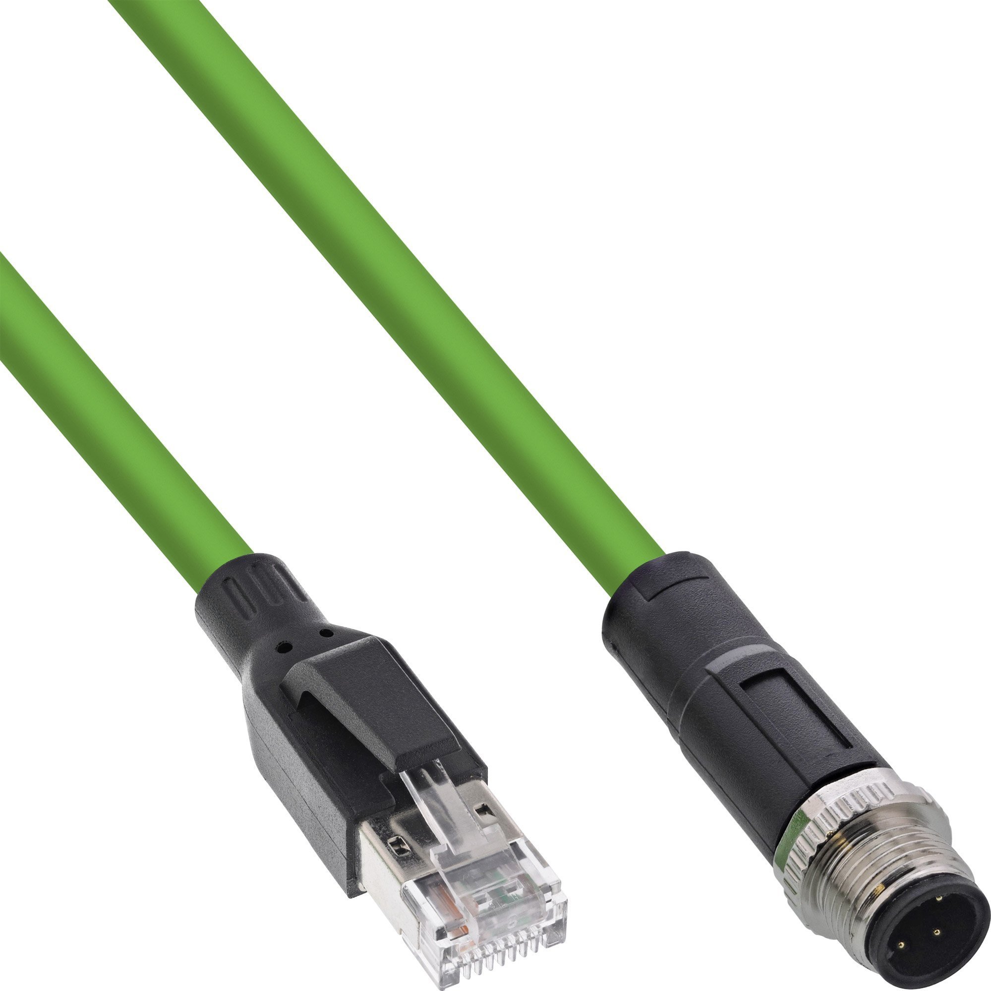 InLine InLine® Industrial network cable, M12 4-pin D-coded male plug to RJ45, PUR 1m