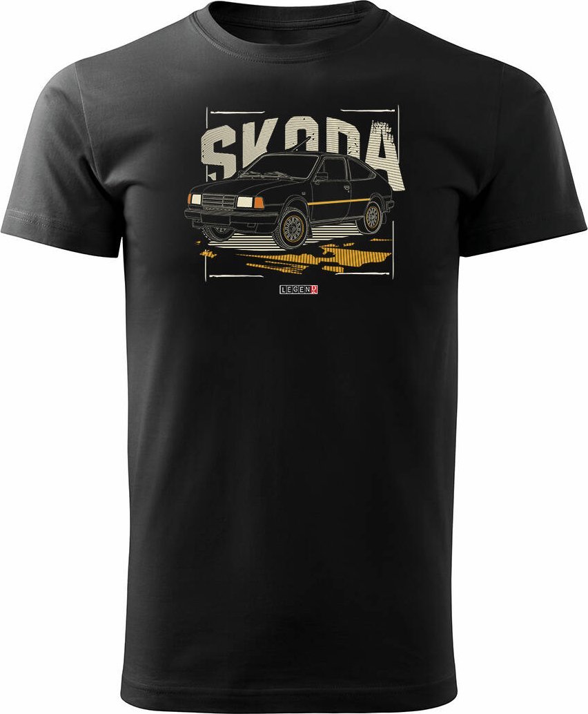 Topslang Koszulka z samochodem Skoda 120 125 130 PRL legend męska czarna REGULAR XXL