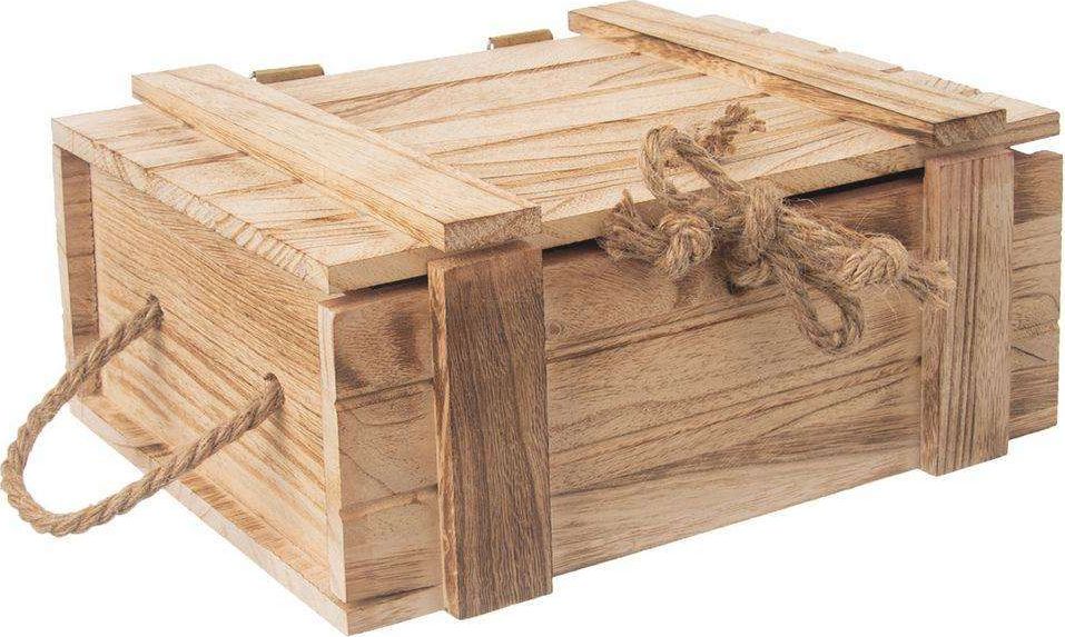 Orion Skrzynka drewniana skrzynia pojemnik z pokrywką 36x26x16cm do przechowywania opakowanie na prezent prezentowe uniwersalny