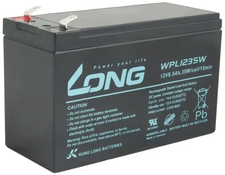LONG baterie 12V 8,5Ah F2 HighRate LongLife 9 let (WPL1235W)