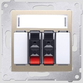 Kontakt-Simon Gniazdo głośnikowe SIMON54 podwójne złoty - DGL32.01/44