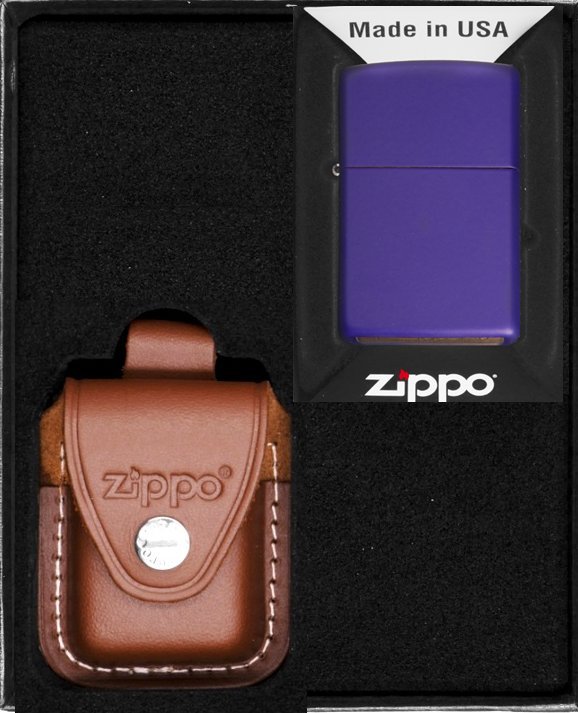 Zestaw ZIPPO Zapalniczka REG PURPLE MATTE Prezentowy No2