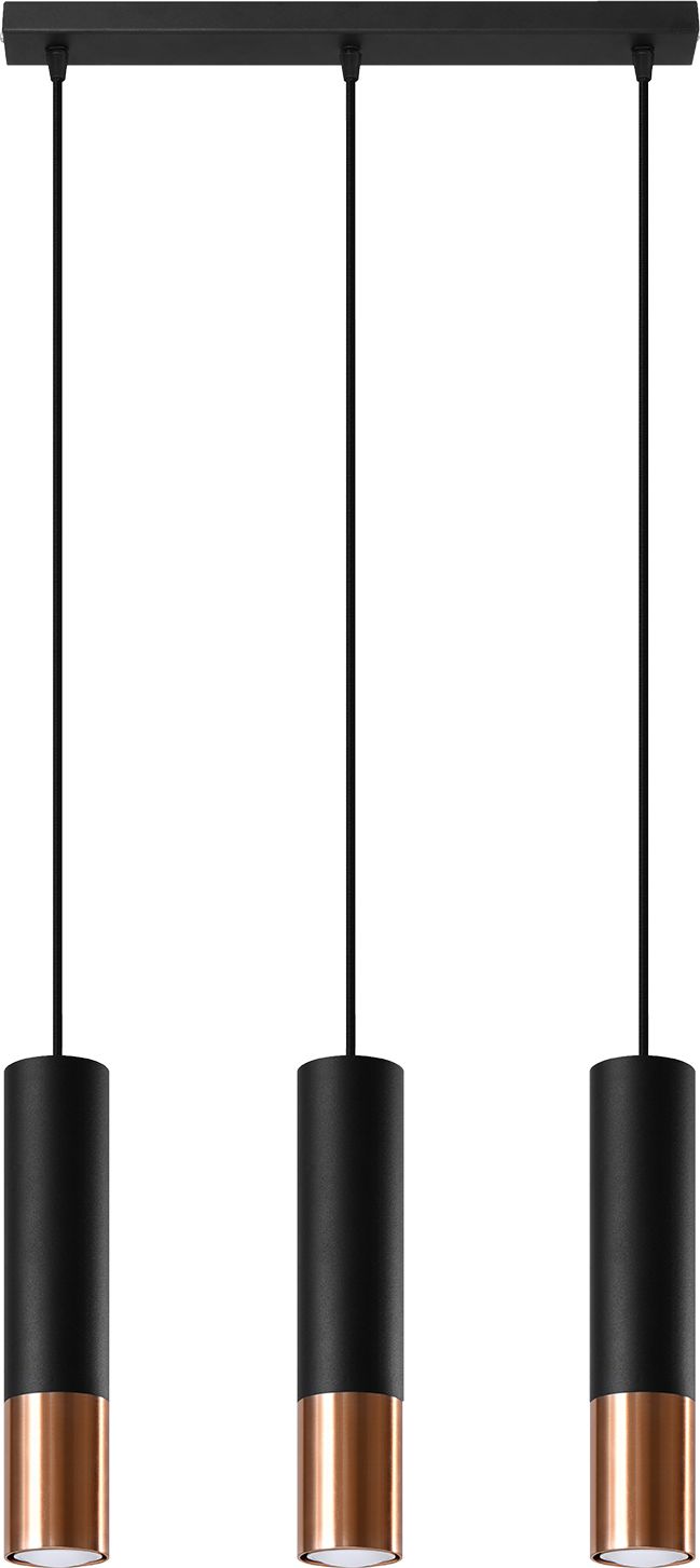 Lampa wisząca Sollux Minimalistyczna lampa wisząca LED Ready czarna Sollux LOOPEZ 3L SL.0948