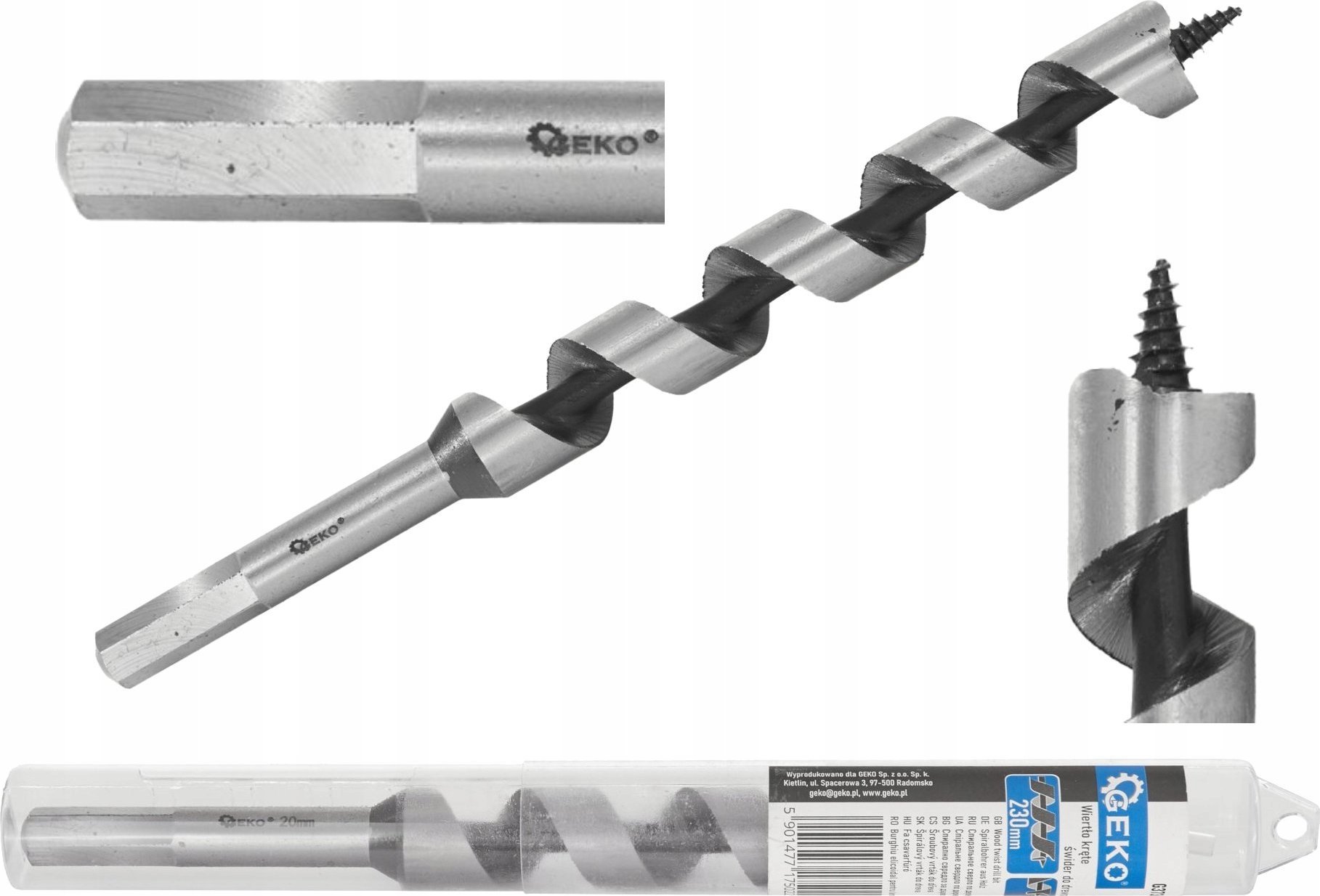 Wiertło Geko Wiertło kręte – świder do drewna 18x230mm (25/100)