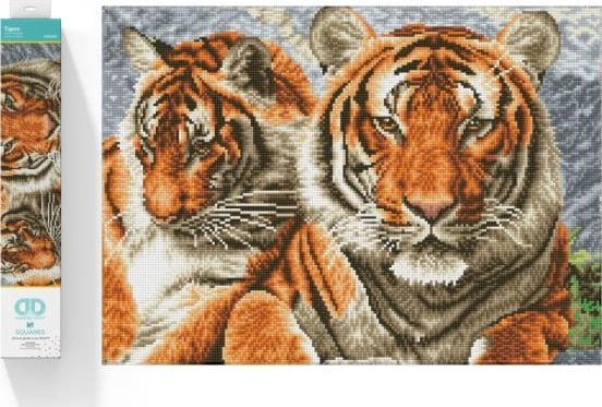 DIAMOND DOTZ Haft diamentowy Diamond Dotz Diamentowa mozaika Tygrysy 59,5x45cm DQ10003