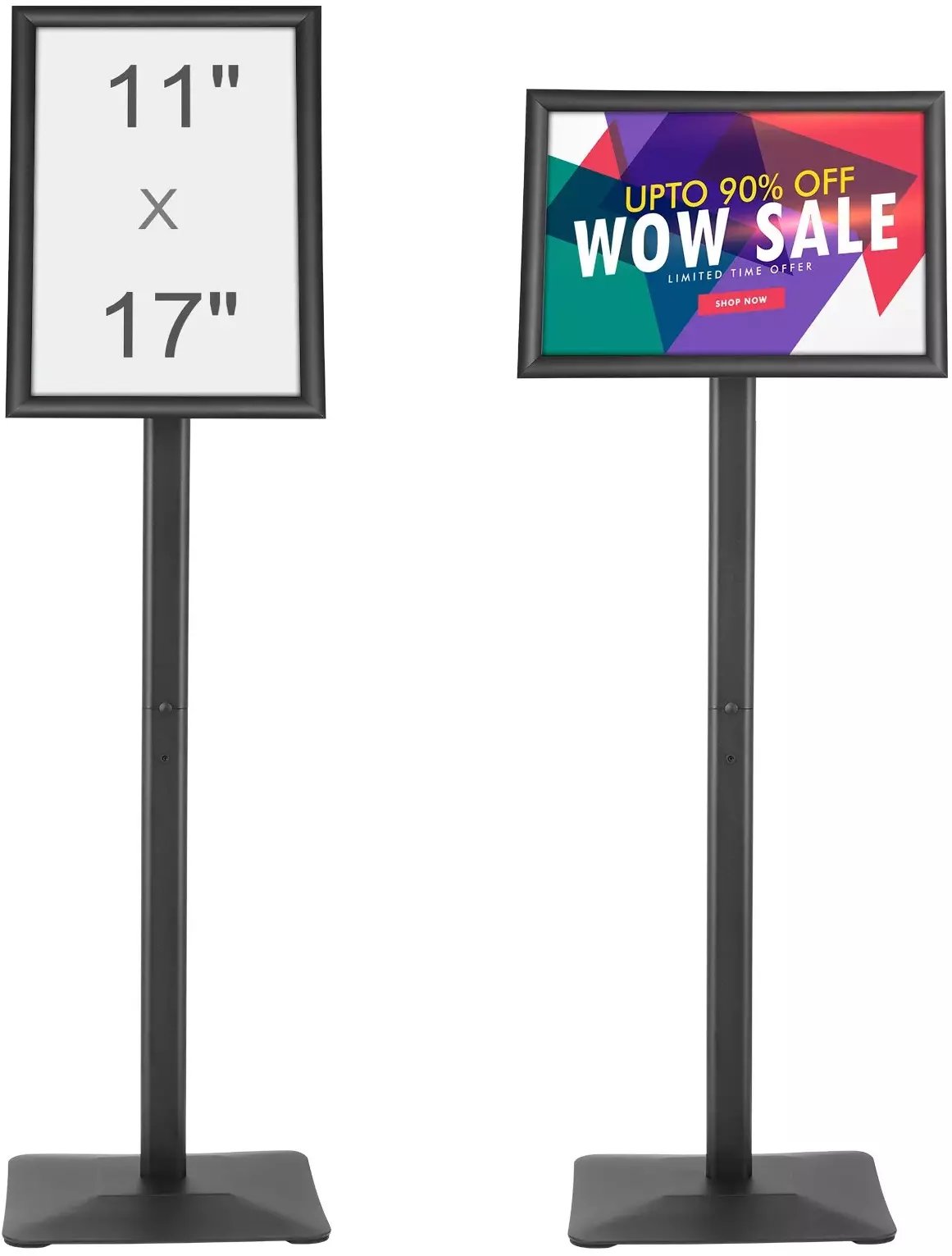 Stojak na plakat 420 x 297 mm regulowany metalowy podłogowy do reklamy