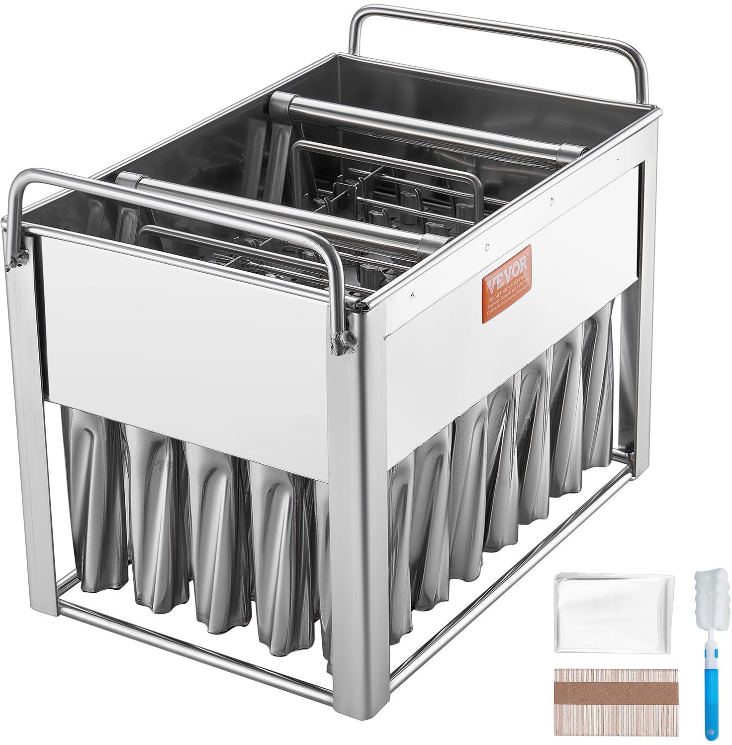 Foremki do lodów na patyku cylindryczne ze stali nierdzewnej 40 sztuk