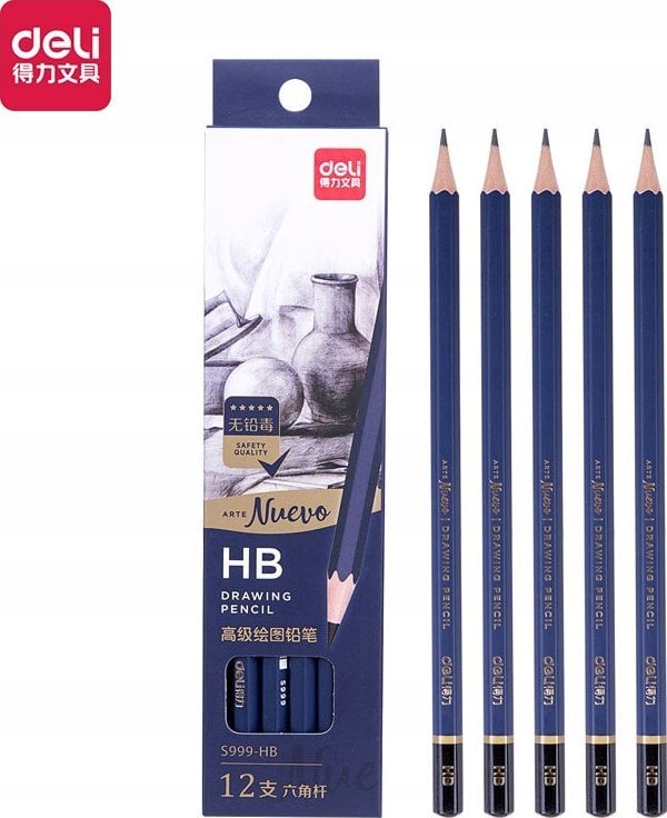 Deli Ołówki do szkicowania HB Nuevo 12szt DELI