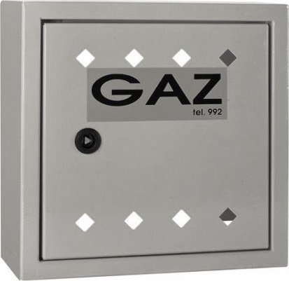 Weba Skrzynka gazowa na zawór, 300x300x150, metalowa, naścienna - popielata