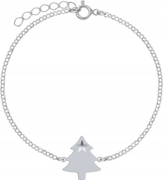 Radziszewska Jewellery Bransoletka Srebrna Świąteczna Choinka 925 Prezent ŻYCZENIA GRATIS