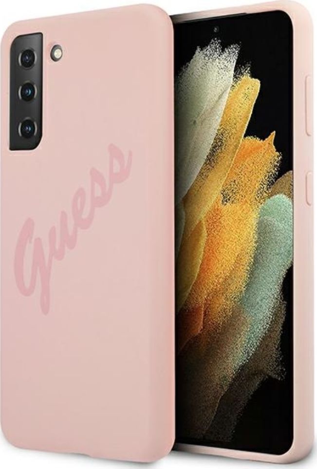 Guess Guess GUHCS21LLSVSPI S21 Ultra G998 różowy/pink hardcase Script Vintage
