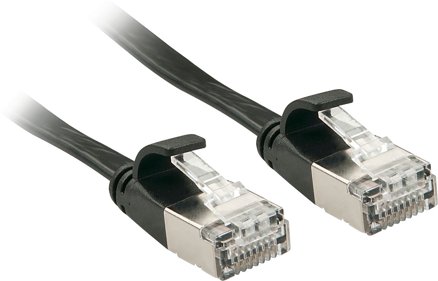 Lindy Patchcord płaski Cat.6A, U/FTP, czarny, 10m (47485)
