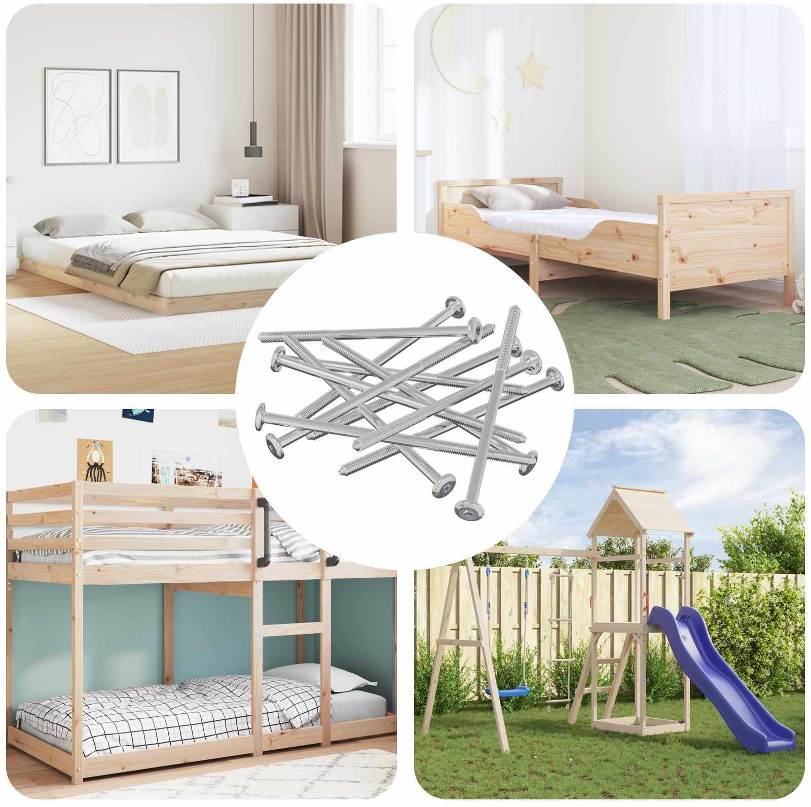 vidaXL Śruba 12 pcs Srebrny M6 x 120 mm Stal