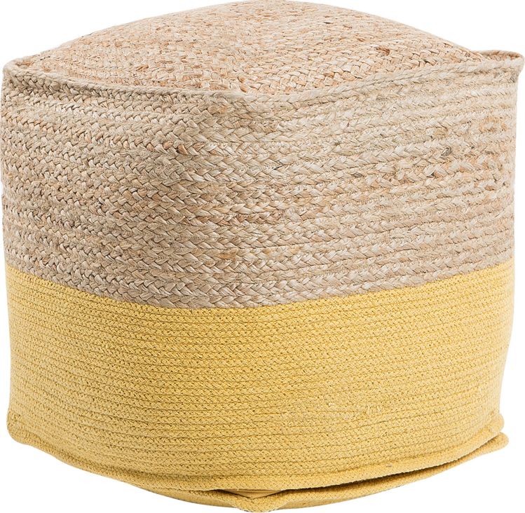 Beliani Puf 44 x 44 x 44 cm żółty KIRAMA