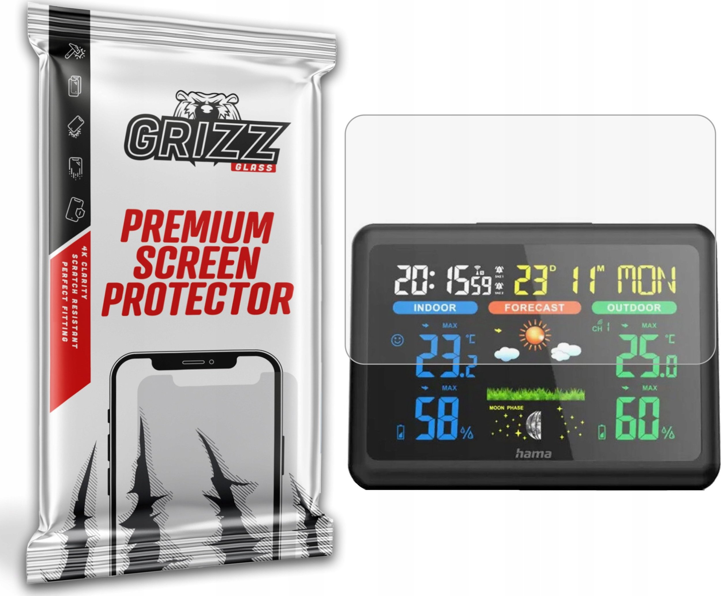 GrizzGlass Folia matowa GrizzGlass PaperScreen do stacji pogodowej HAMA Color (185861)