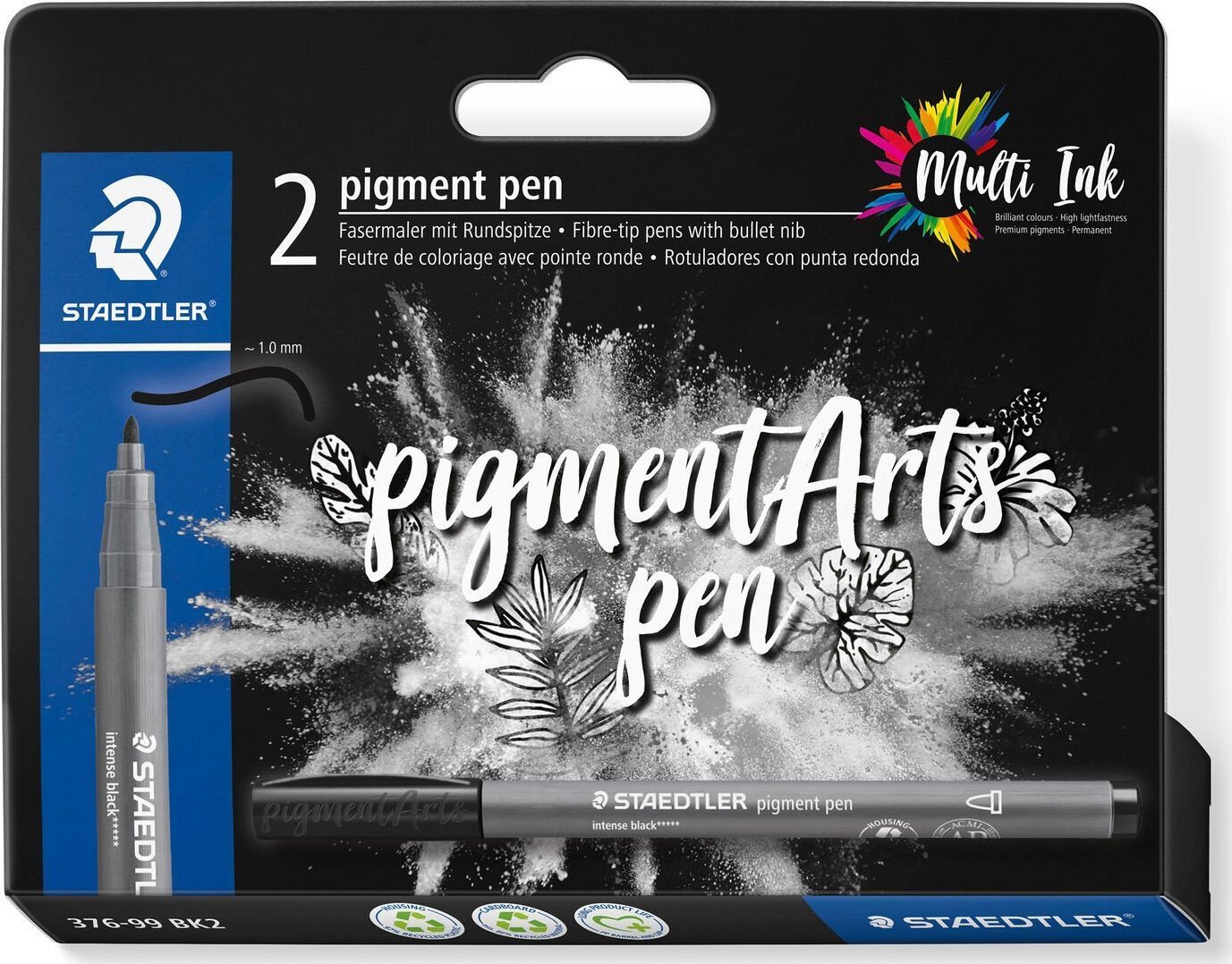 Staedtler STAEDTLER MultiInk Pigment Arts intensiv pen schwarz 2er-Set retail
