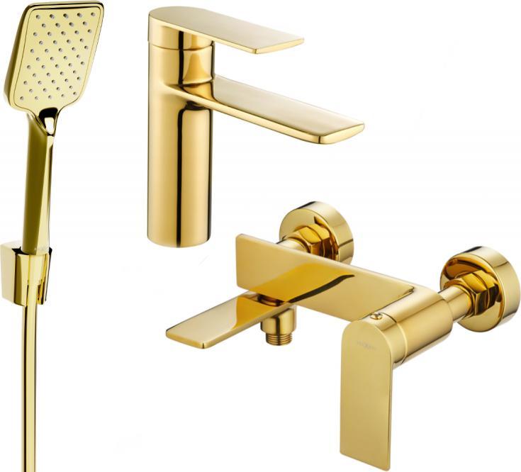 Bateria wannowa Mexen Mexen Zero R62 zestaw wannowy, złoty - 71103R62-50
