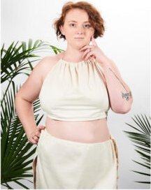 Biustonosz na saunę XXL w 100% naturalna bawełna Yeye Ecru XXL