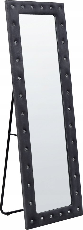 Beliani Lustro stojące welurowe 50 x 150 cm szare ANSOUIS