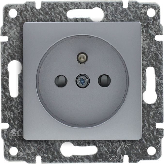 KOS Gniazdo pojedyncze Vena z/u 16A z przesłoną torów aluminium (514034)