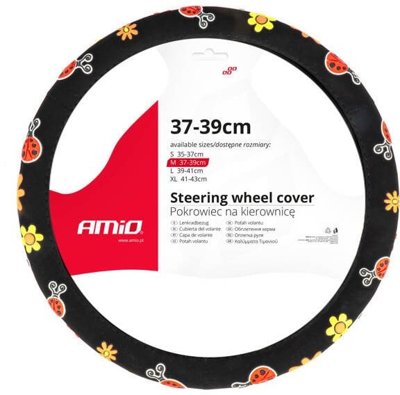 Pokrowiec nakładka na kierownicę samochodową swc-58-m 37-39cm amio-04168