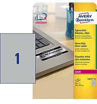 Avery Zweckform Etykiety znamionowe, srebrne 210x297mm 20 arkuszy (L6013-20)