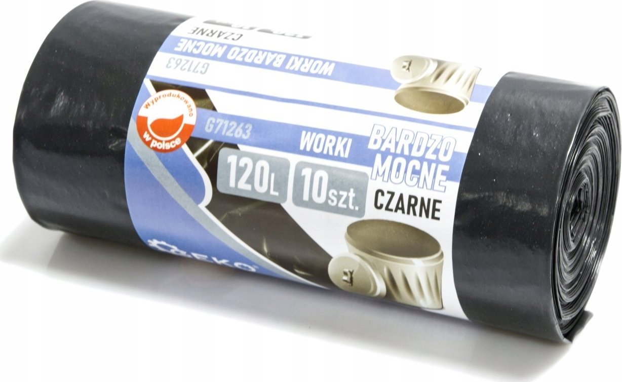 Geko Worki na śmieci BARDZO MOCNE 120L (rolka 10szt) - czarne (18)