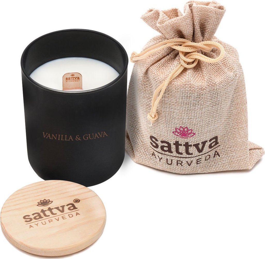 ŚWIECA SOJOWA WANILIA I GUAWA 200 ml - SATTVA