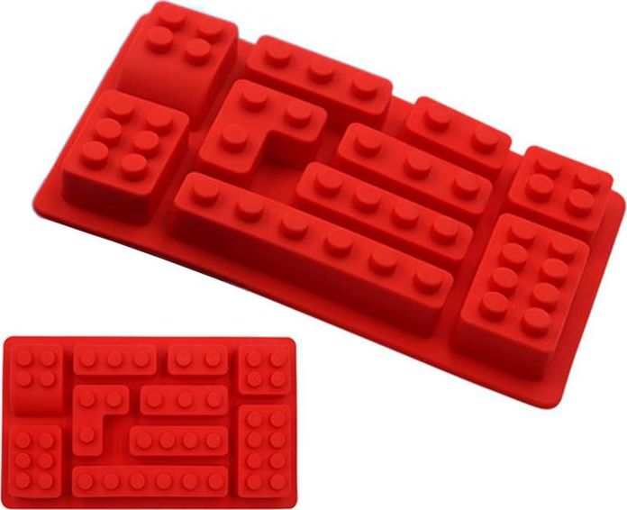 Aptel AG433E FORMY DO WYPIEKÓW PĄCZKÓW KLOCKI LEGO SILIKON 10 szt czerwone