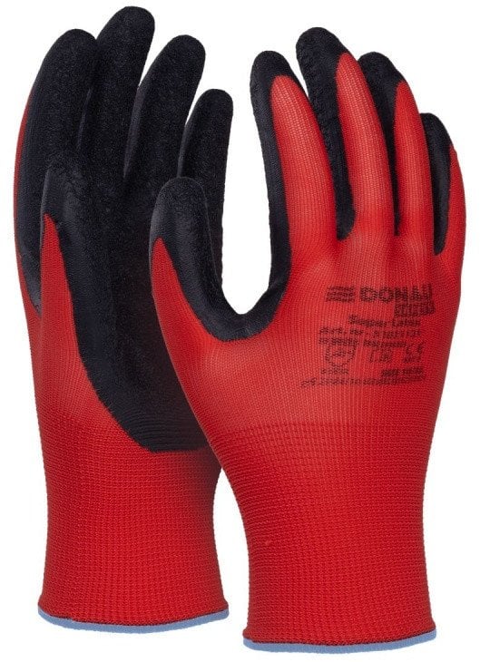 Rękawice Donau Safety Super Latex rozm.9 czerwone