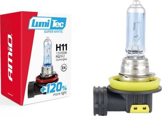 AMiO Żarówka halogenowa H11 12V 55W LumiTec SuperWhite +120%