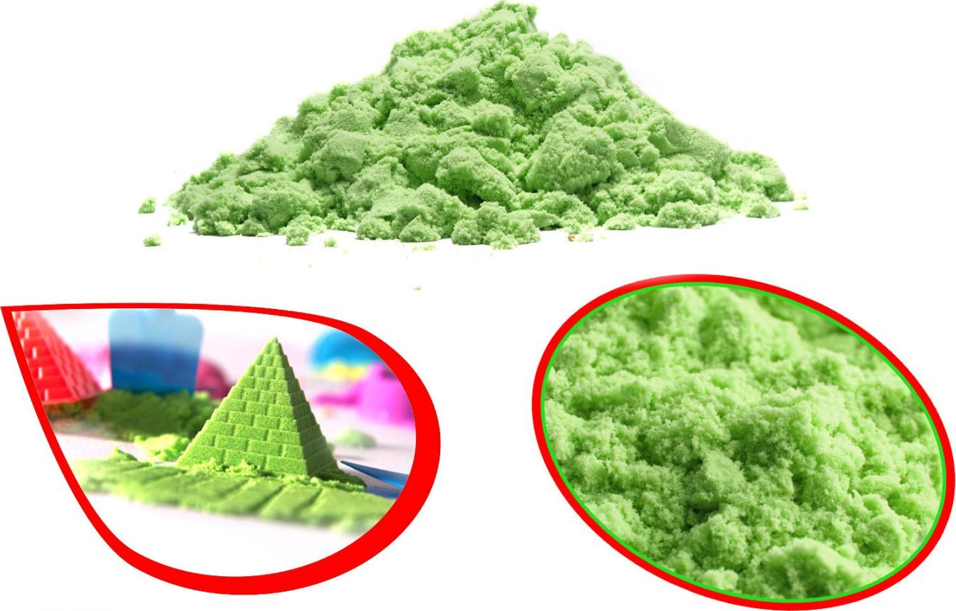 Piasek kinetyczny 1kg w woreczku zielony