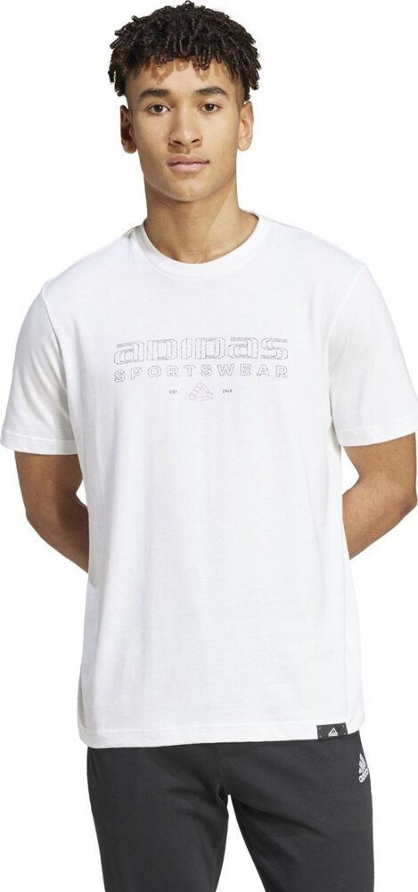 Adidas Koszulka męska adidas Tech Linear Graphic biała IW2690 XL