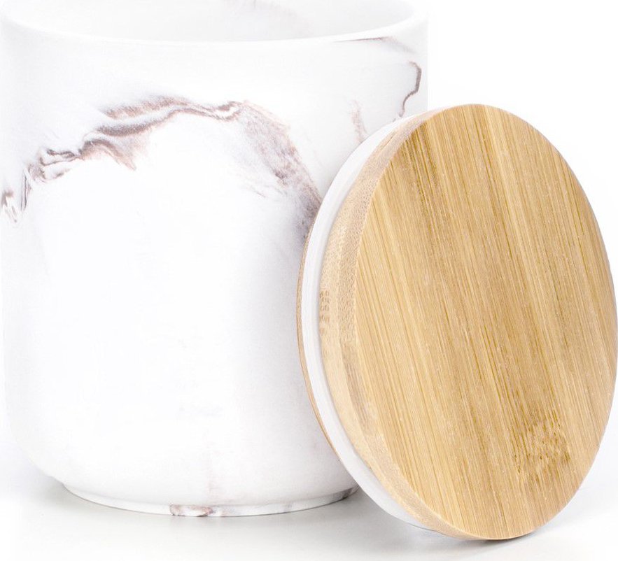 AmeliaHome AmeliaHome Pojemnik organzier ceramiczny z pokrywką APALLA 8,5X9,4 cacao