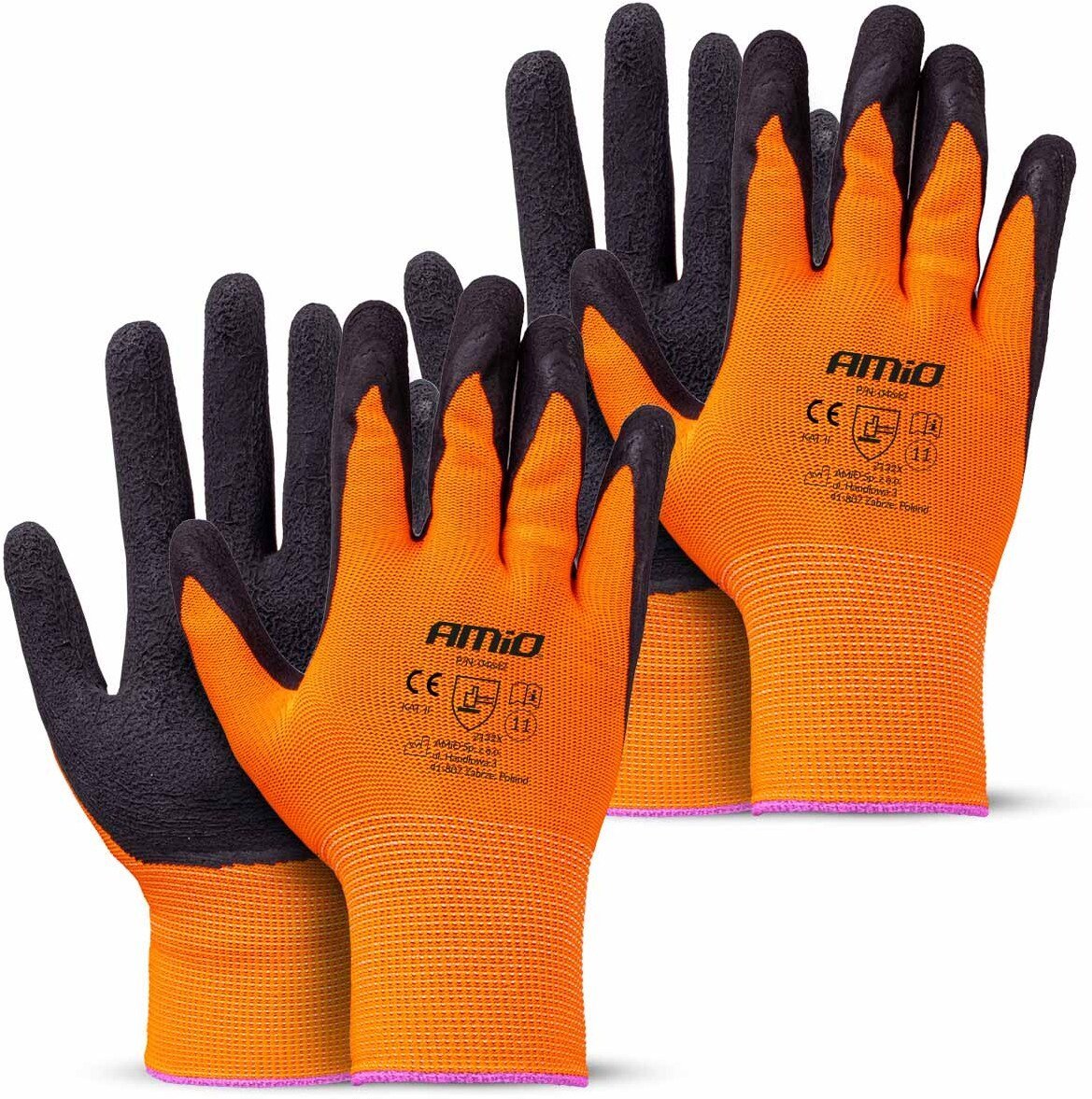 Rękawice ochronne poliestrowe powlekane pianą lateksową rozmiar 11 2132x 4szt. amio-04642