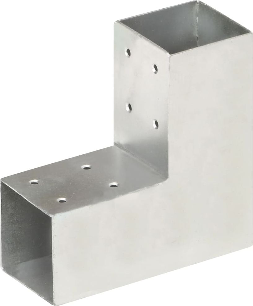vidaXL Łącznik do słupków w kształcie L, galwanizowany metal, 71x71 mm