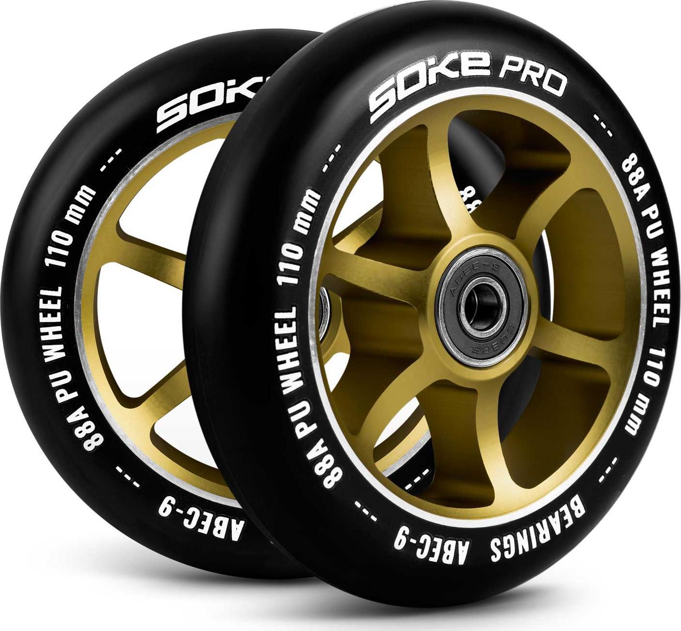 Soke Kółka do hulajnogi 110 mm złote 2 szt.